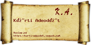 Kürti Adeodát névjegykártya